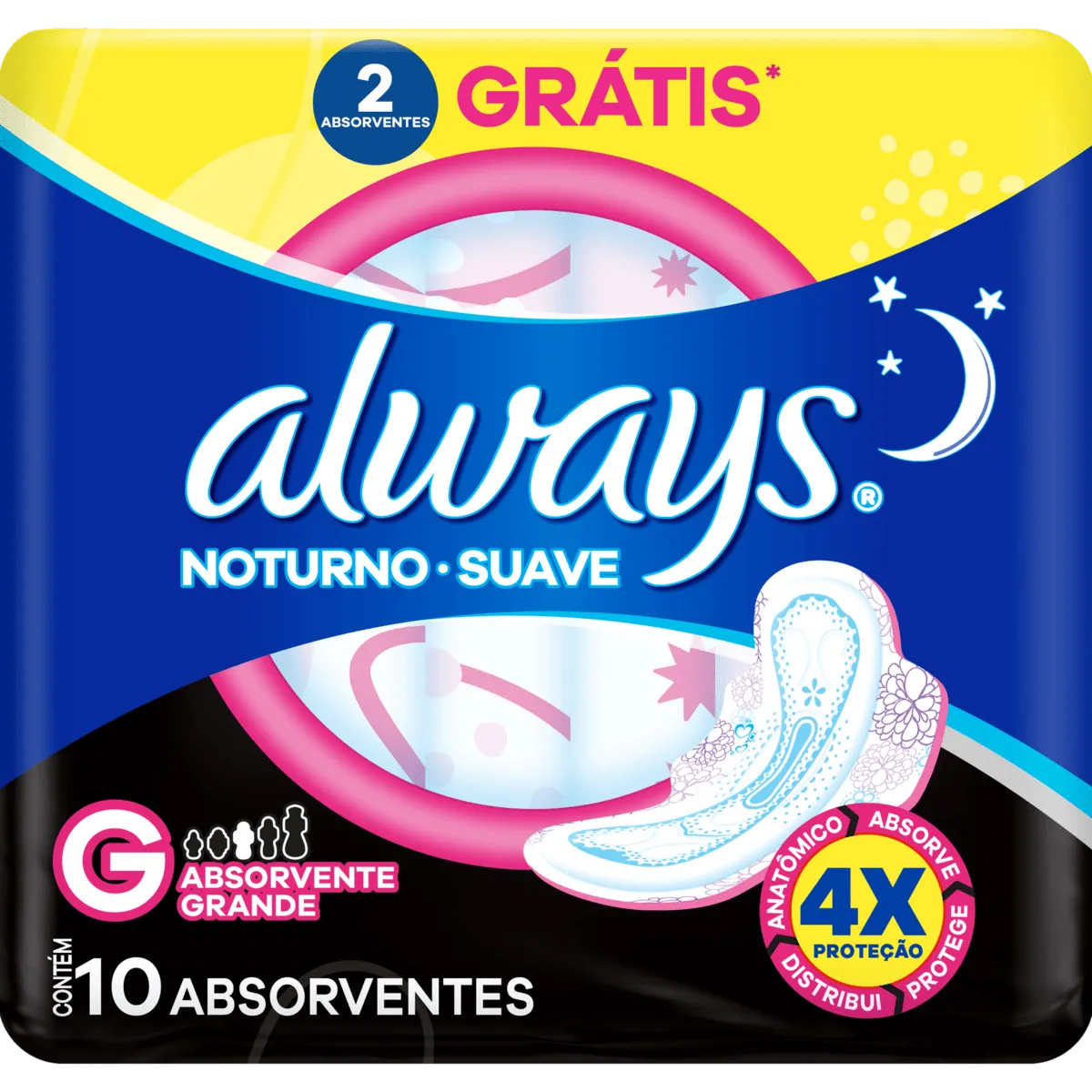 Always Absorvente Diário G Noturno Com 10un