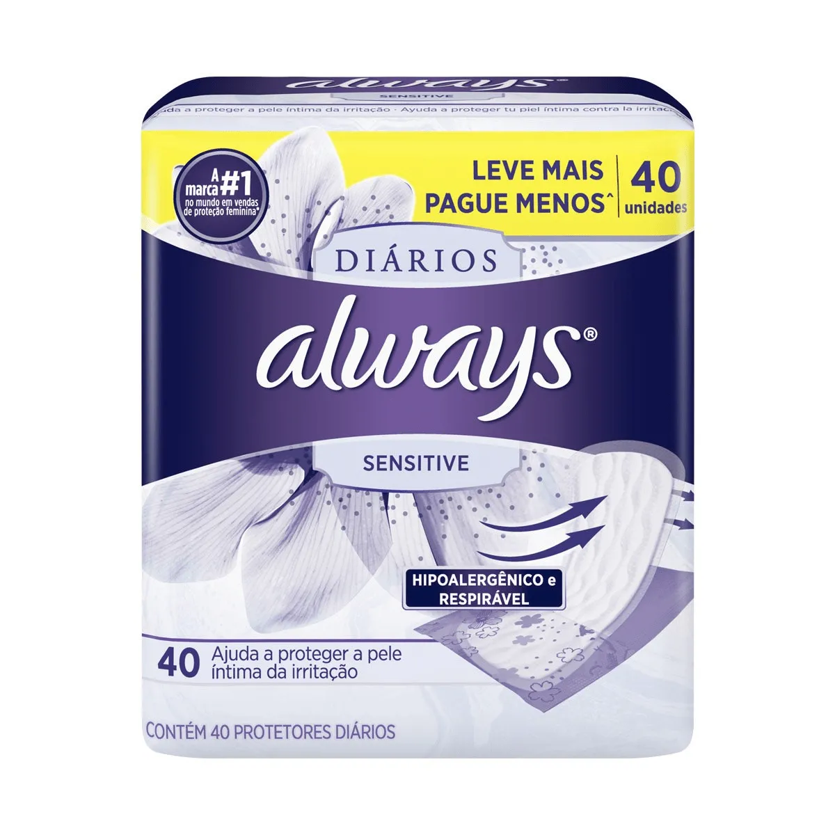 Always Absorvente Diário Sensitive Com 40un