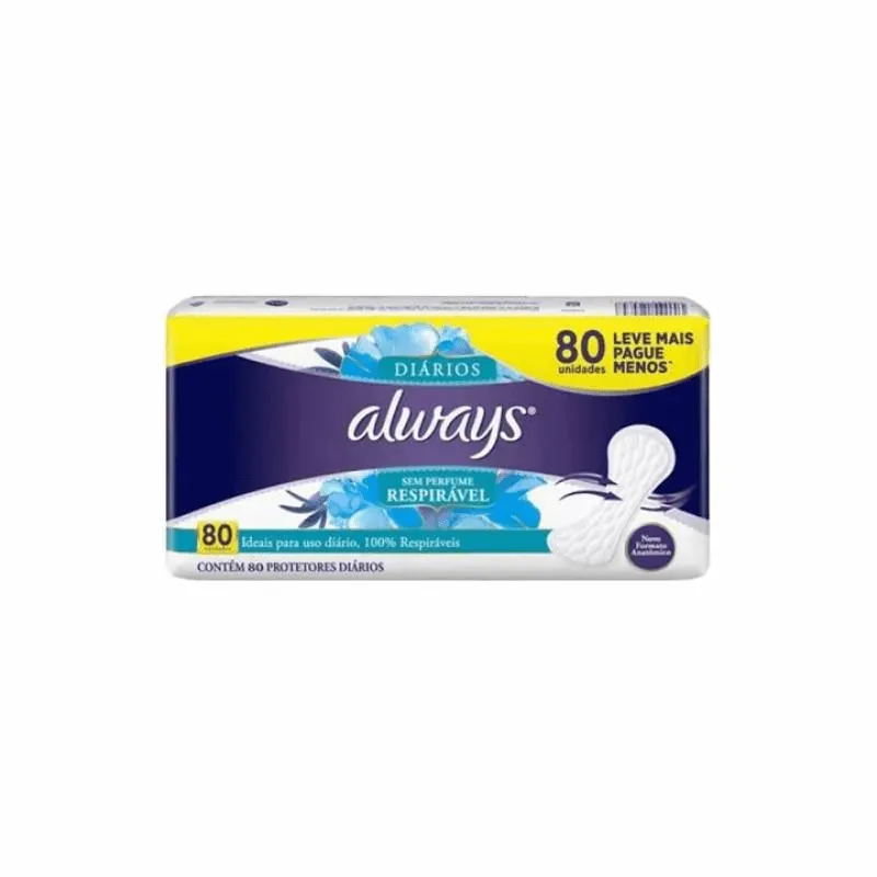 Always Absorvente Diário Sensitive Com 80un