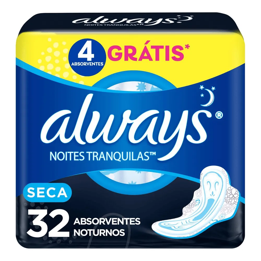Always Absorvente Noturno Seca Com 32un