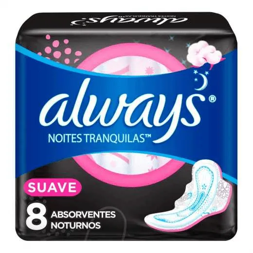 Always Absorvente Noturno Suave Com 8un