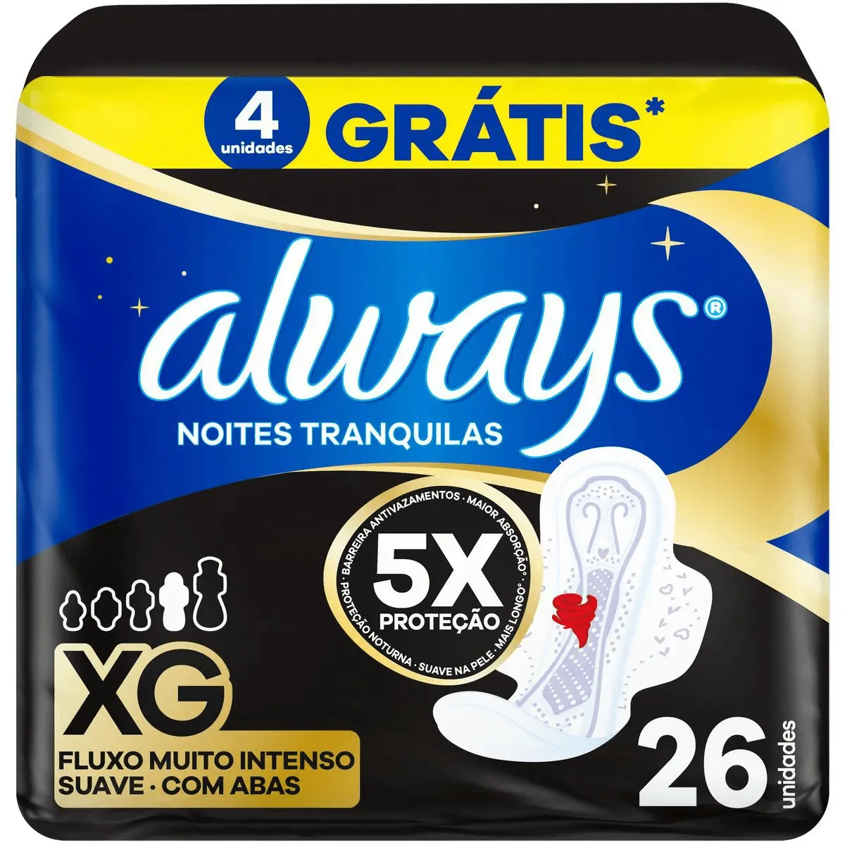 Always Absorvente Noturno XG Suave Com 26un