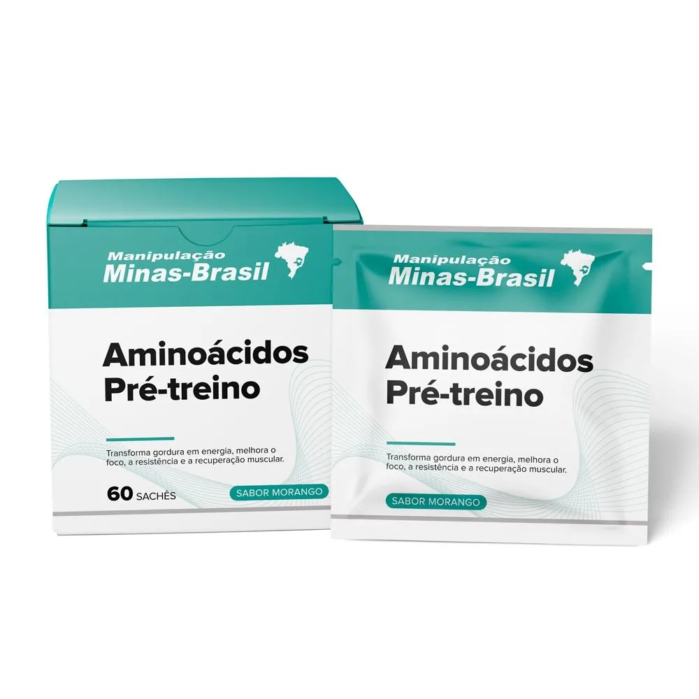 Aminoácidos Pré-treino Sabor Morango com 60 Sachês