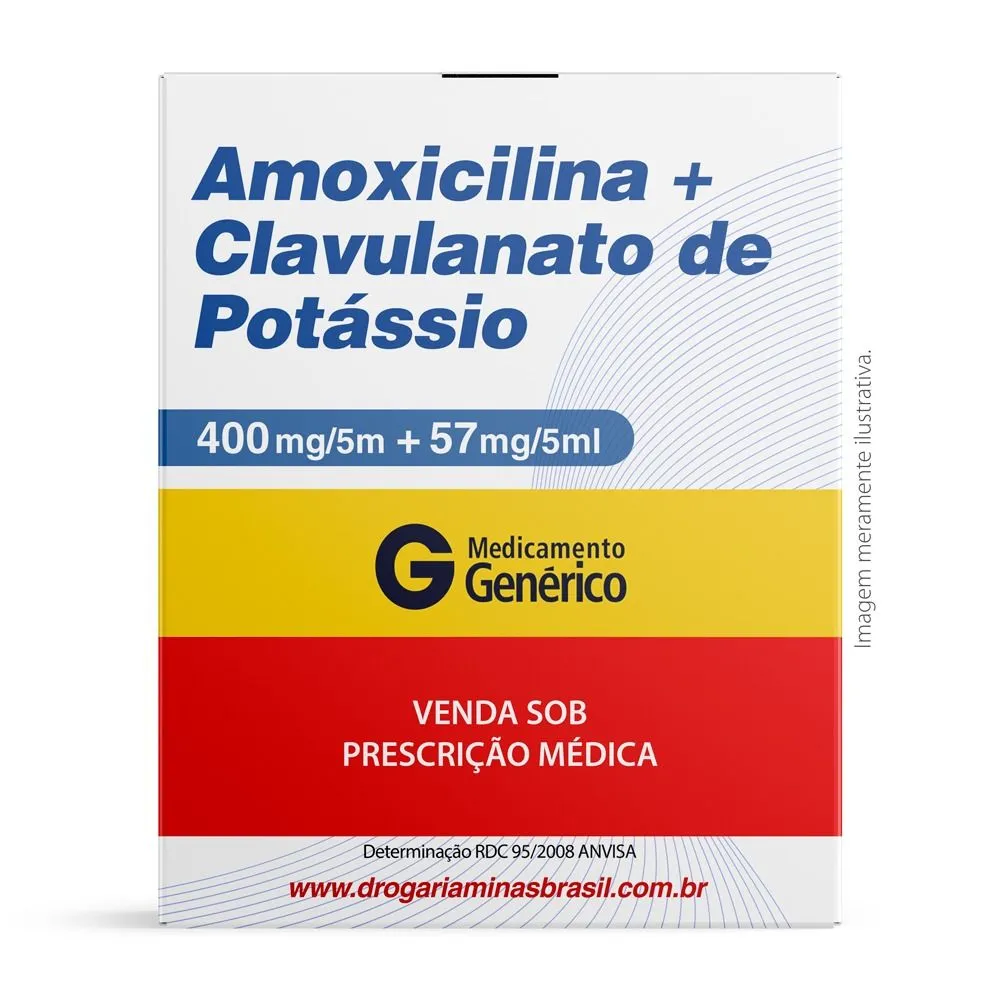 Amoxicilina 400Mg/5M Com Clavulanato De Potássio 57Mg/5Ml Solução 70 Ml Genérico Ems