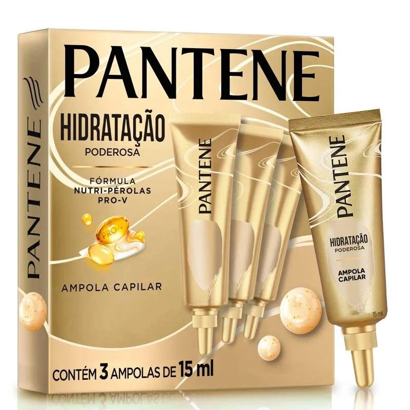 Ampola de Tratamento Capilar Pantene Hidratação Poderosa 3 Unidades 15ml