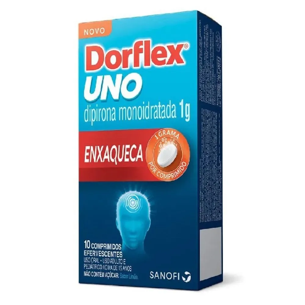 Analgésico Dorflex Uno Enxaqueca 1 Grama 10 Comprimidos Efervescentes