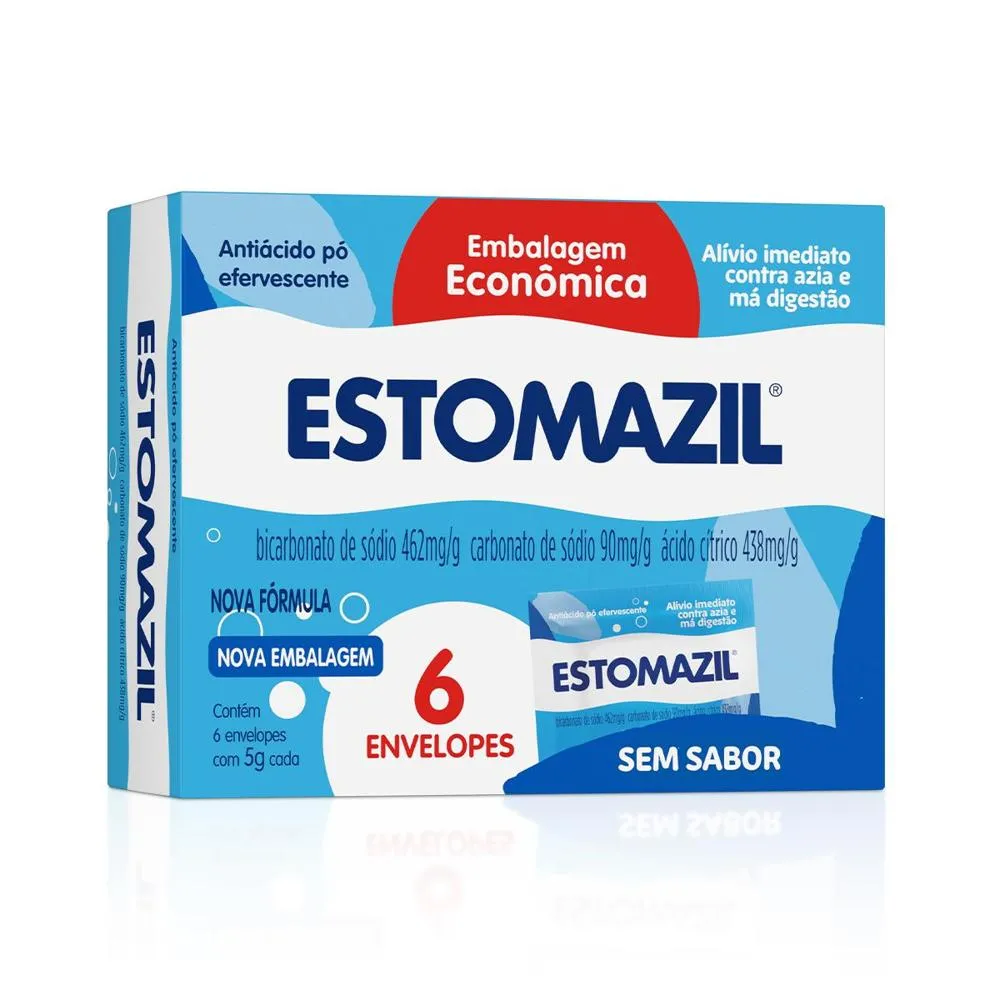 Antiácido Estomazil Pó Efervescente Sem Sabor 6 Sachets