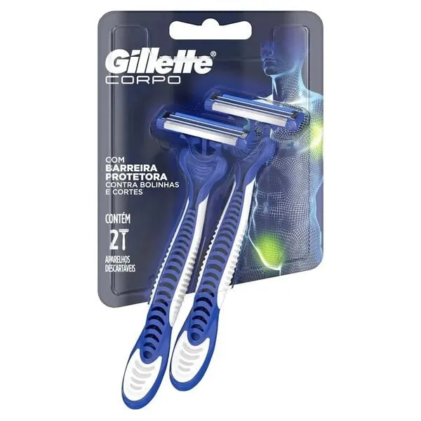 Aparelho de Barbear Gillette Corpo 2 Unidades
