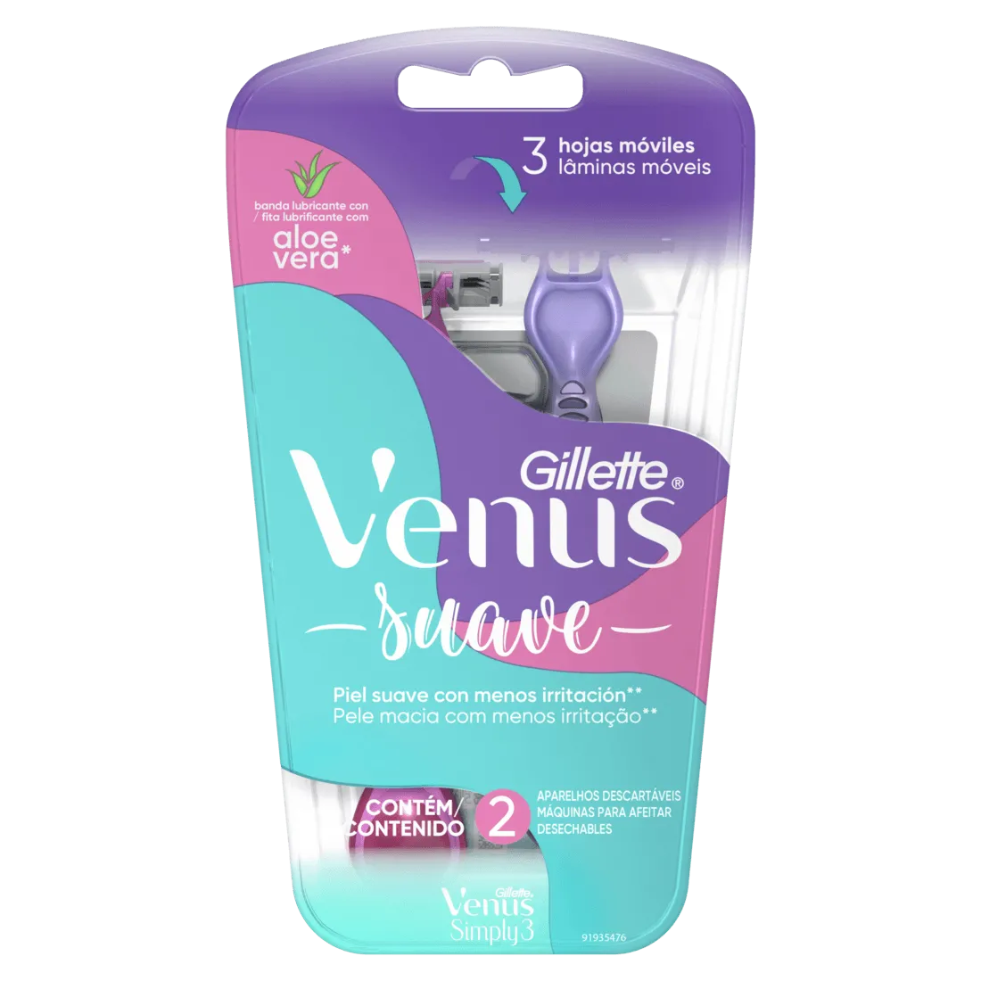 Aparelho de Depilação Gillette Vênus Simply3 2 Unidades
