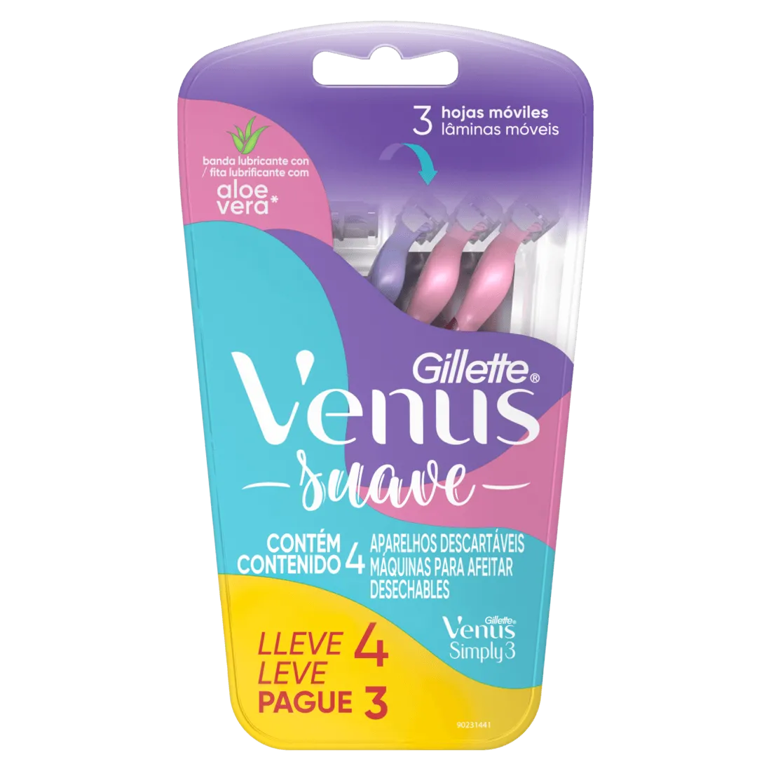 Aparelho de Depilação Gillette Venus Simply3 Leve 4 Pague 3