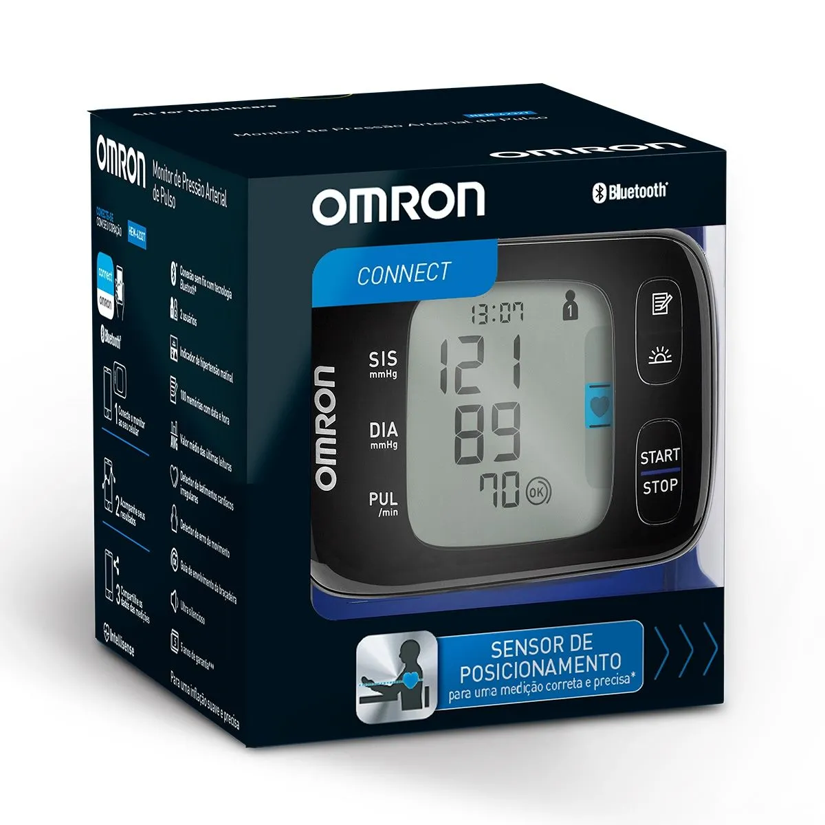 Aparelho de Pressão de Pulso com Bluetooth Omron Connect HEM-6232T