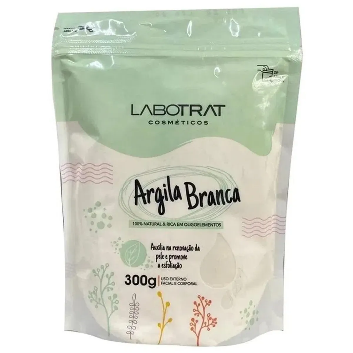 Argila Em Pó 100% Natural Labotrat 300g Argila Branca