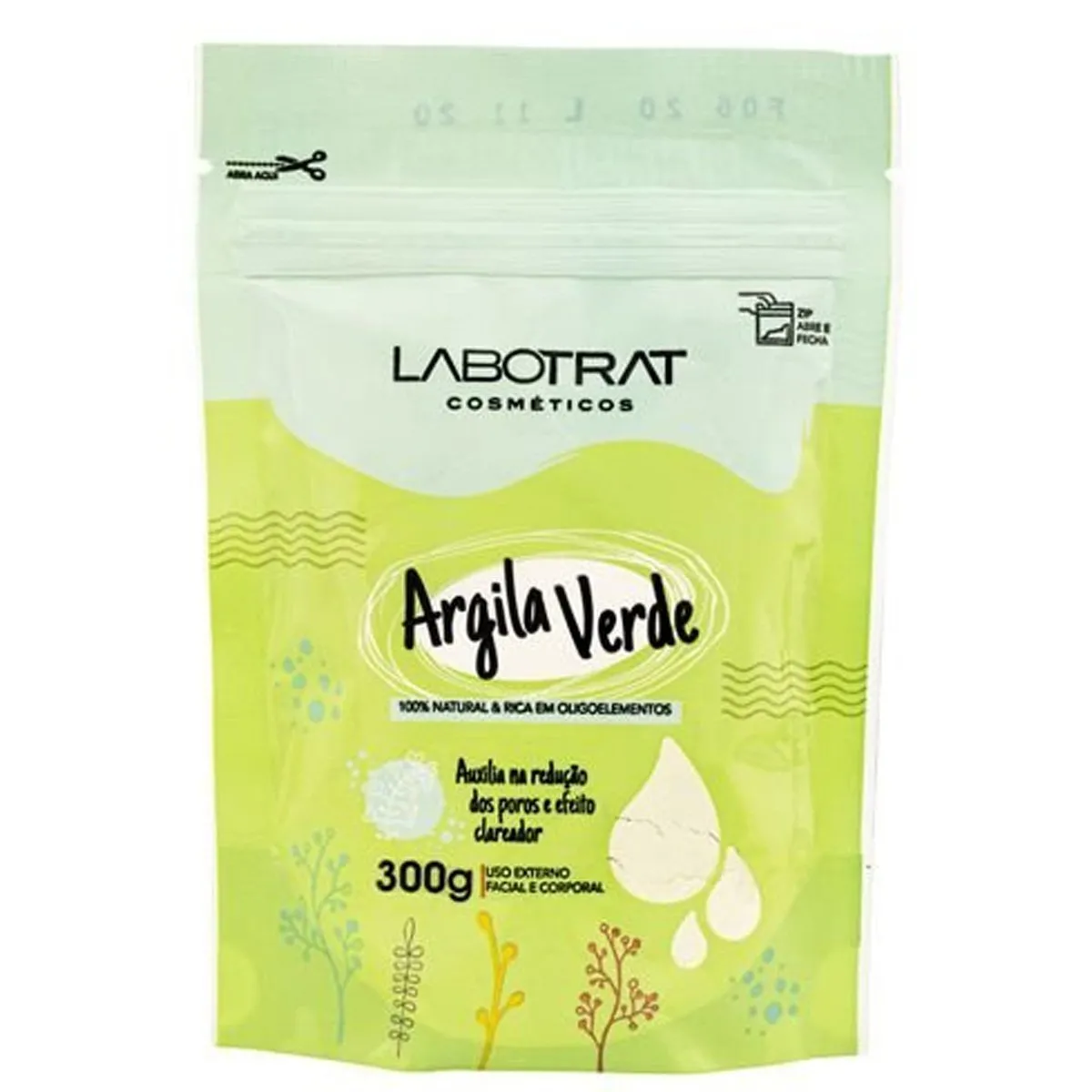 Argila Em Pó 100% Natural Labotrat 300g Argila Verde