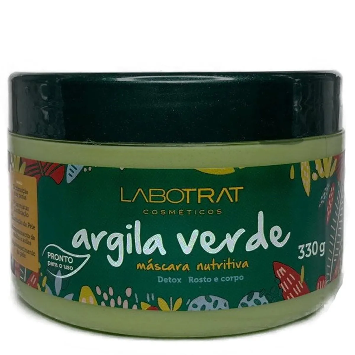 Máscara Nutritiva Rosto e Corpo Labotrat 330g Argila Verde