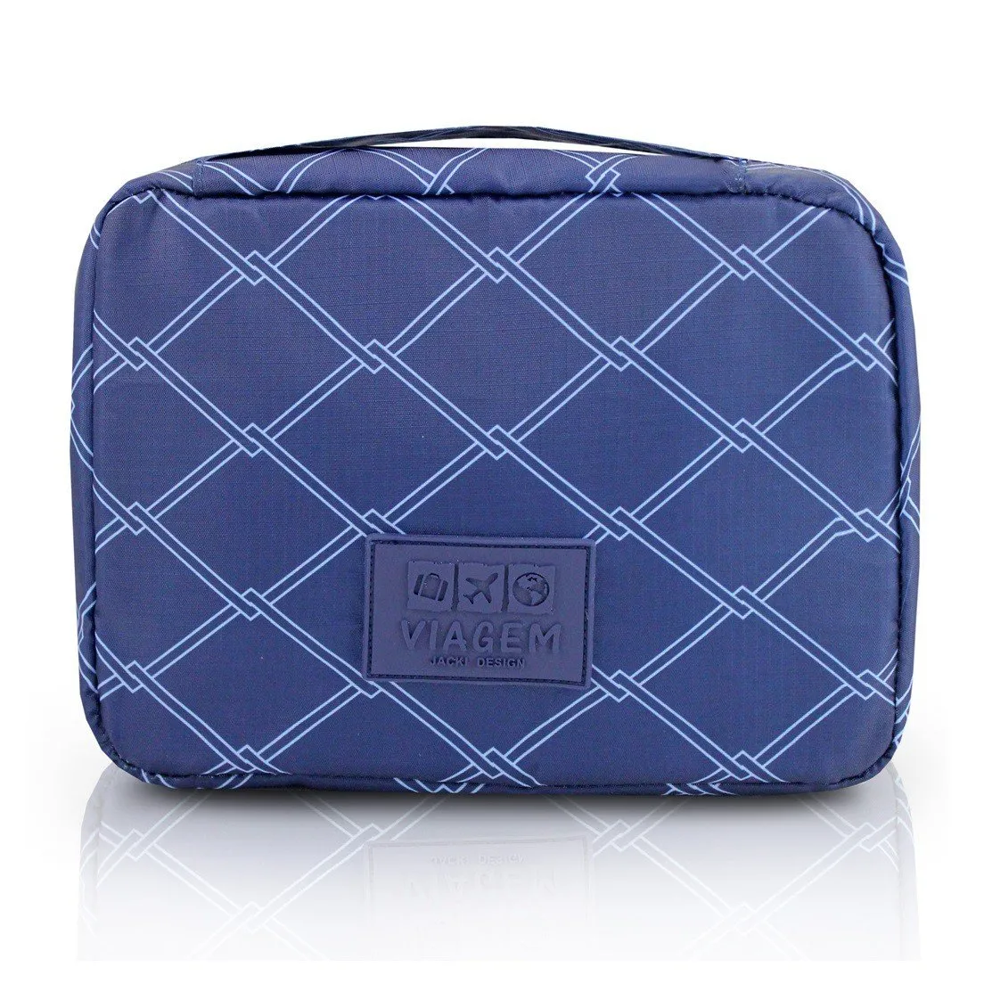 Necessaire Quadriculada para Viagem Jacki Design Azul