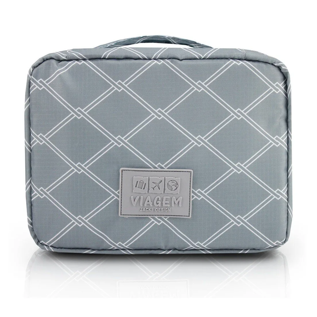 Necessaire Quadriculada para Viagem Jacki Design Cinza