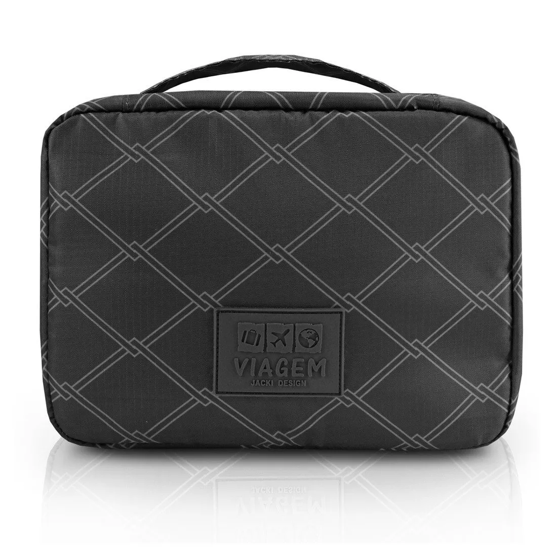 Necessaire Quadriculada para Viagem Jacki Design Preto