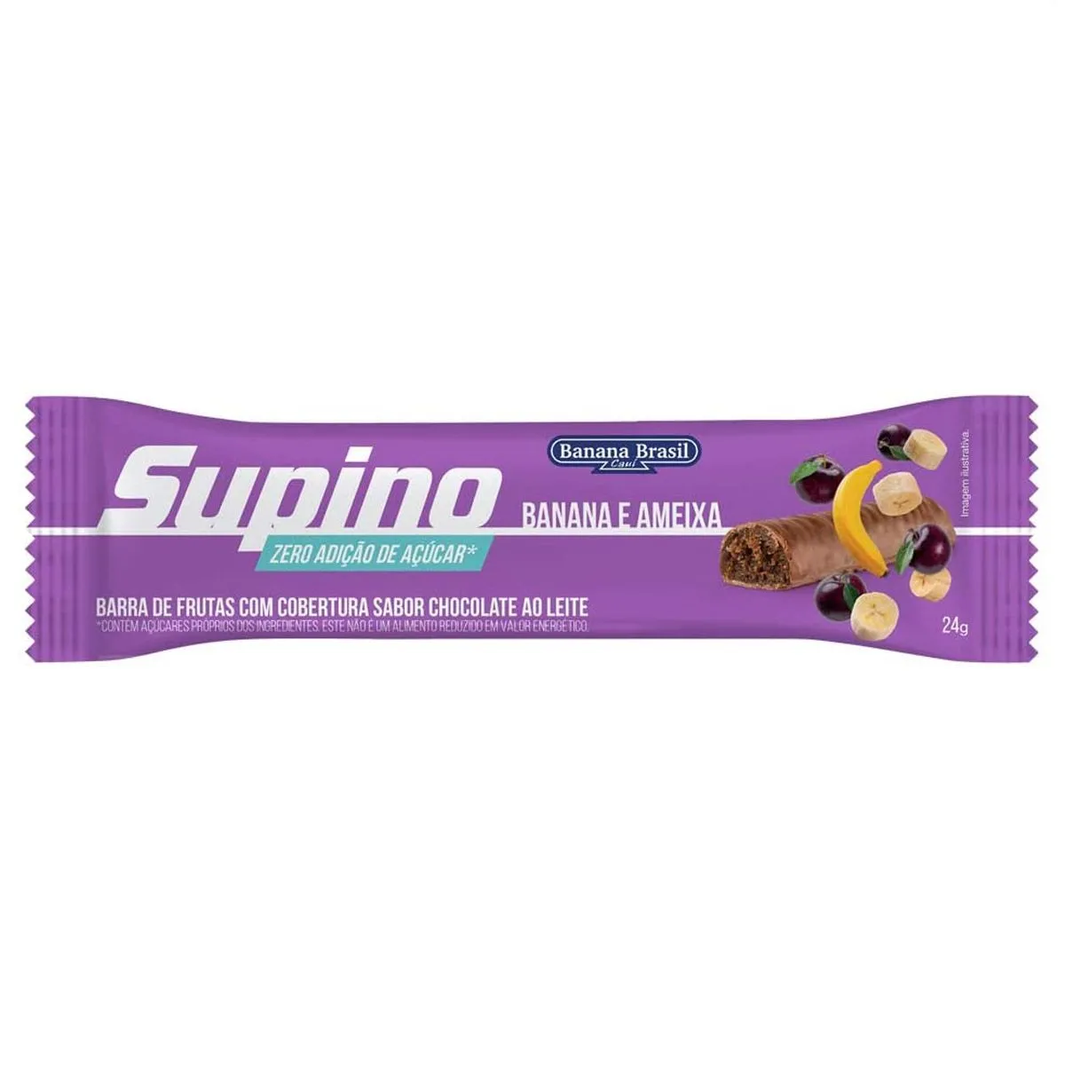 Barra de Cereal Supino Sabor Banana e Ameixa 24G Banana Brasil