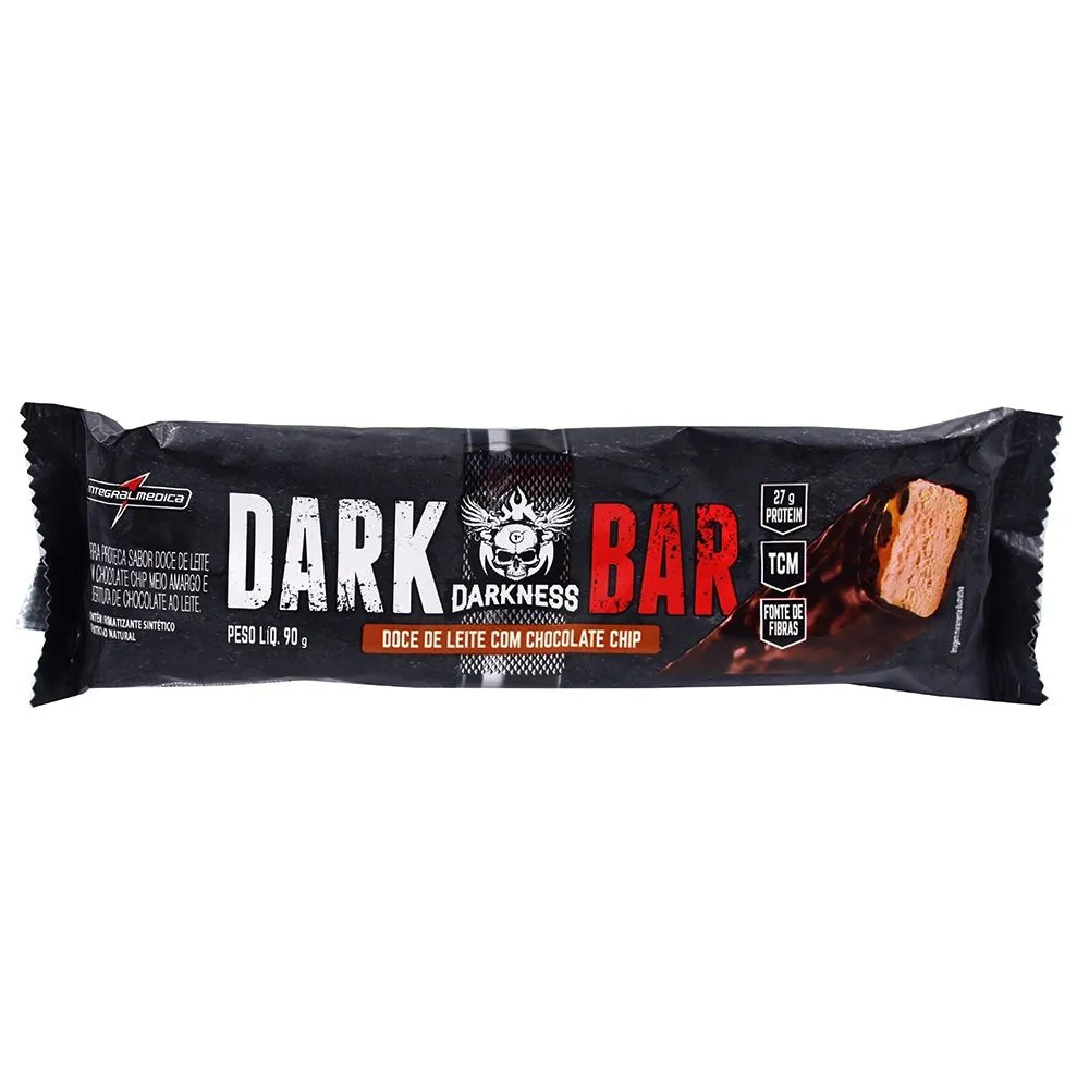 Barra Proteica Dark Bar Sabor Doce De Leite Com Chocolate Chip Darkness 90G