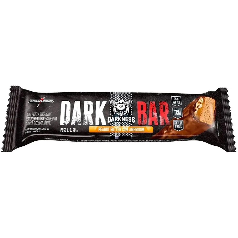 Barra Proteica Dark Bar Sabor Peanut Butter com Amendoim Darkness 90G