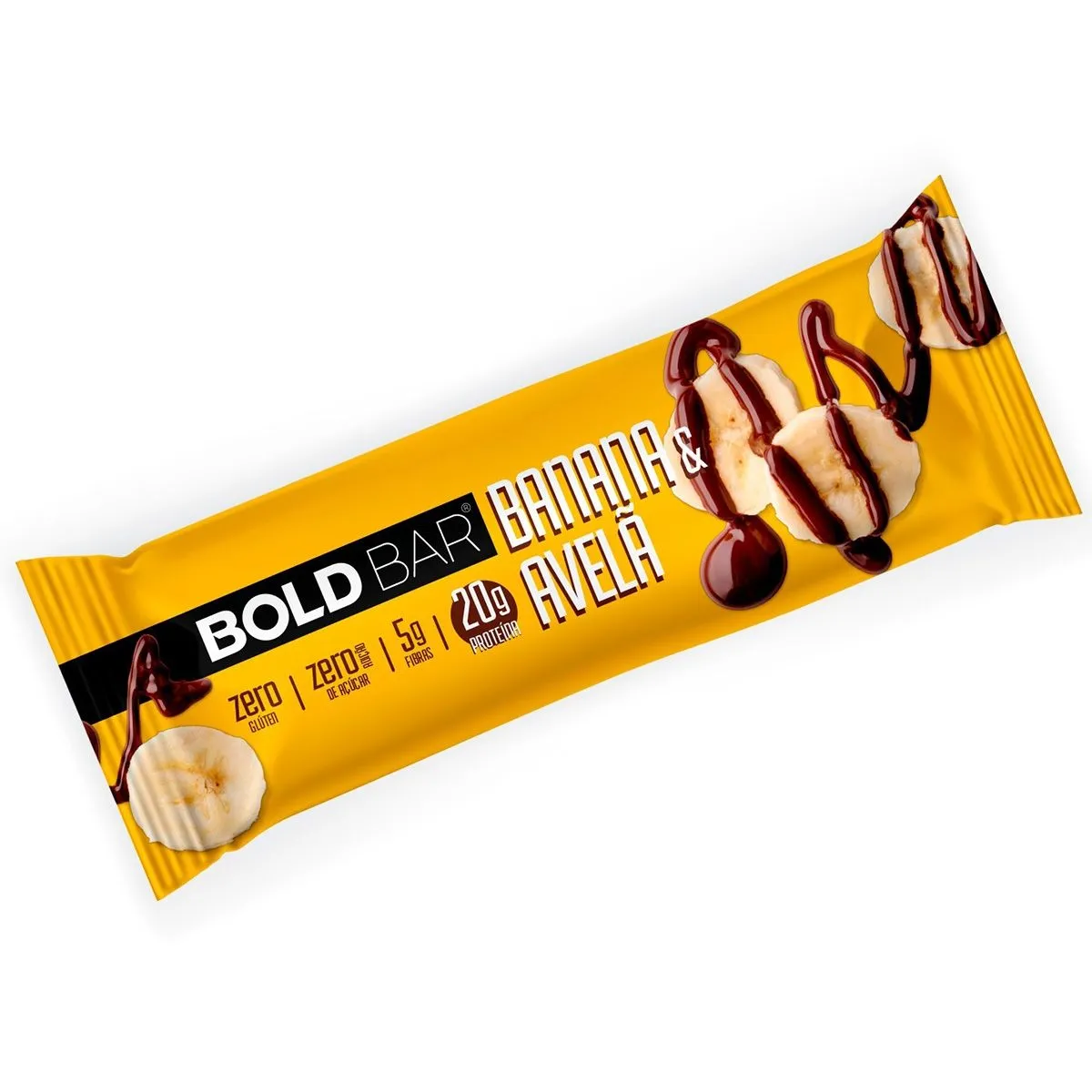 Barra Proteica Sabor Banana e Avelã Bold Bar 60g