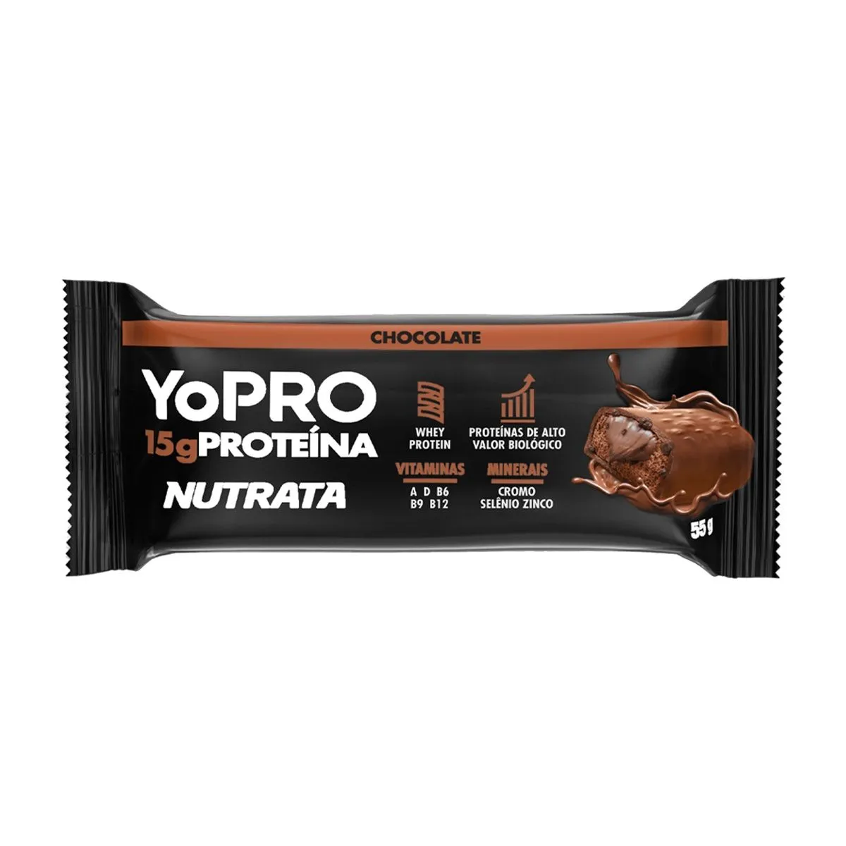 Barra Protéica Yopro Nutrata Sabor Chocolate Com 55g
