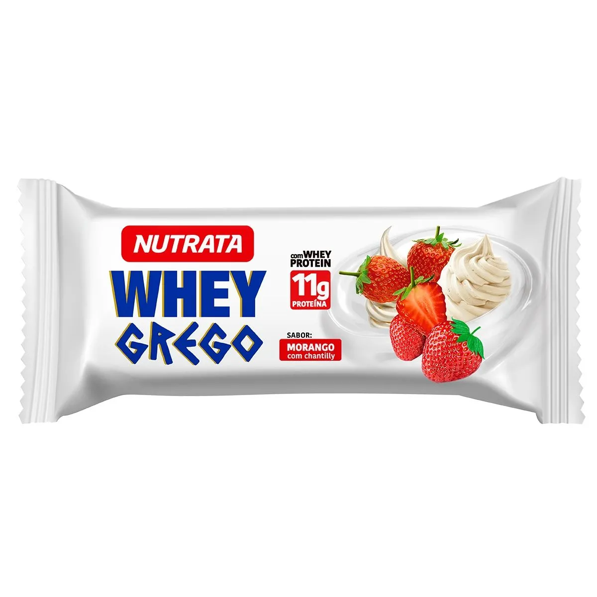 Barra Whey Grego Bar Morango com Chantilly 40G Nutrata