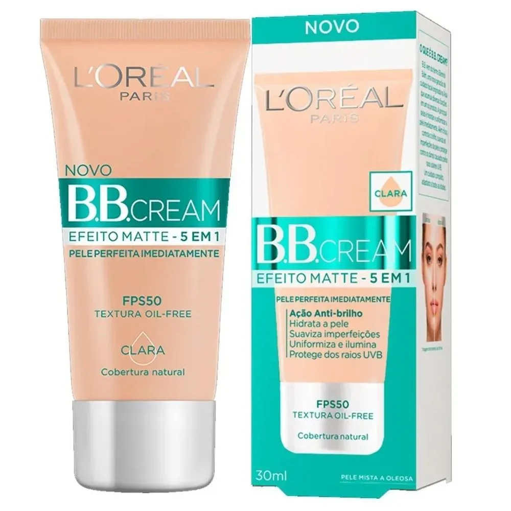 BB Cream Efeito Matte 5 em 1 FPS50 Cor Clara 30ml L'Oréal Paris