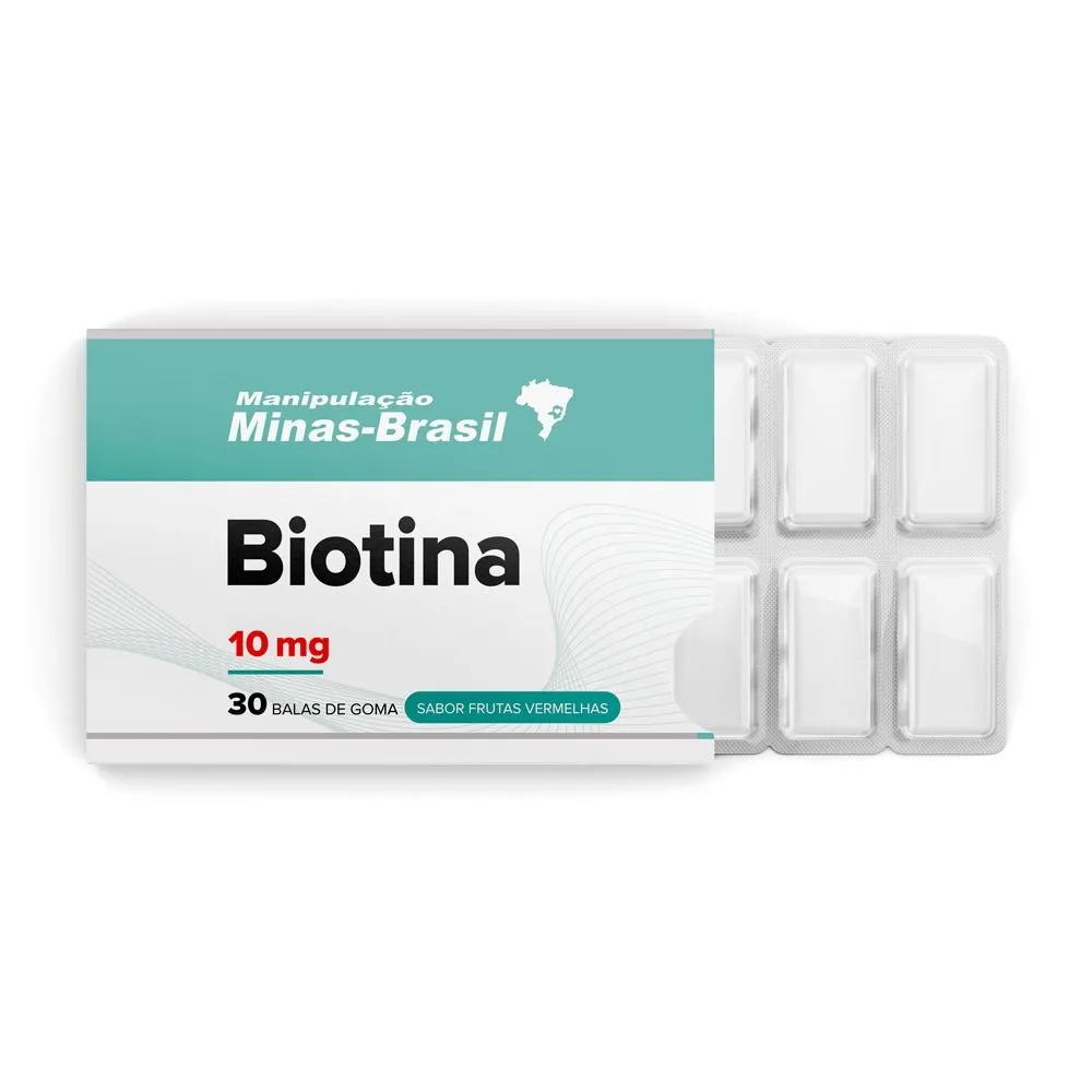 Biotina 10Mg Com 30 Balas de Goma Sabor Frutas Vermelhas