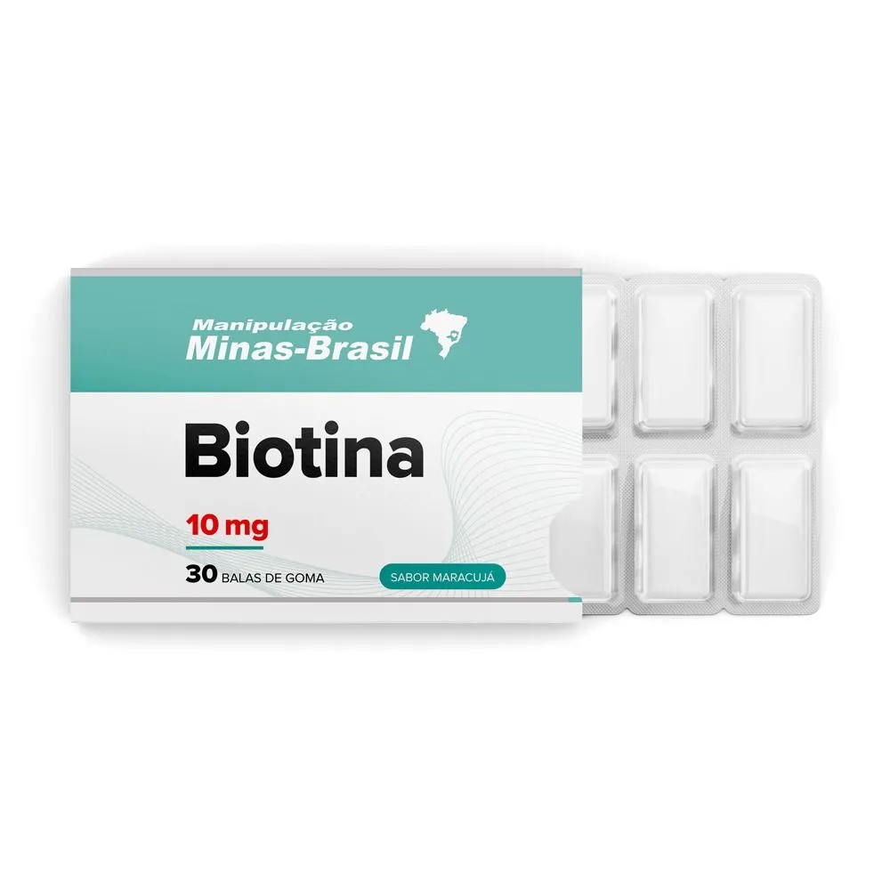 Biotina 10Mg Com 30 Balas de Goma Sabor Maracujá