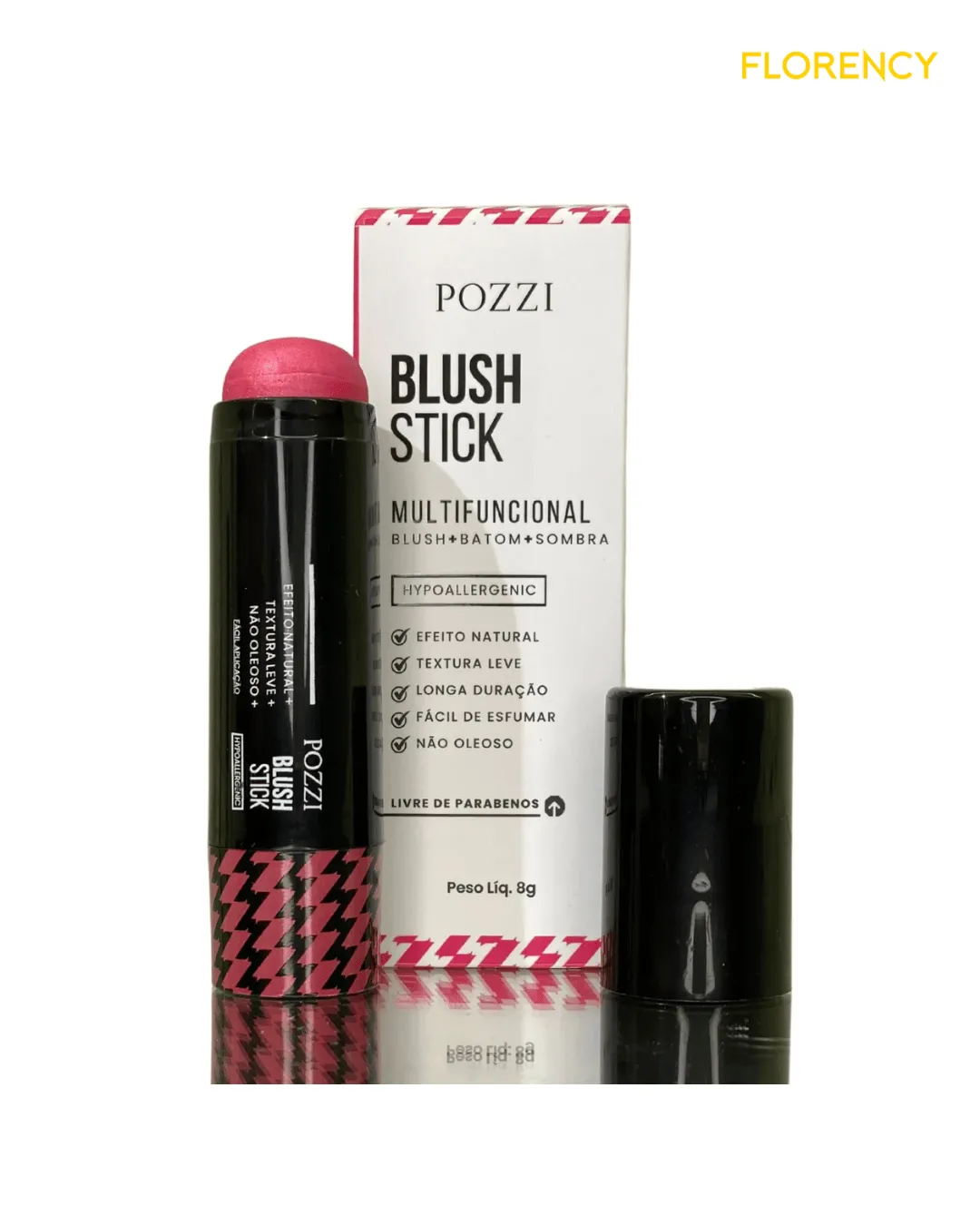 Blush Stick Hipoalergênico Multifuncional Pozzi