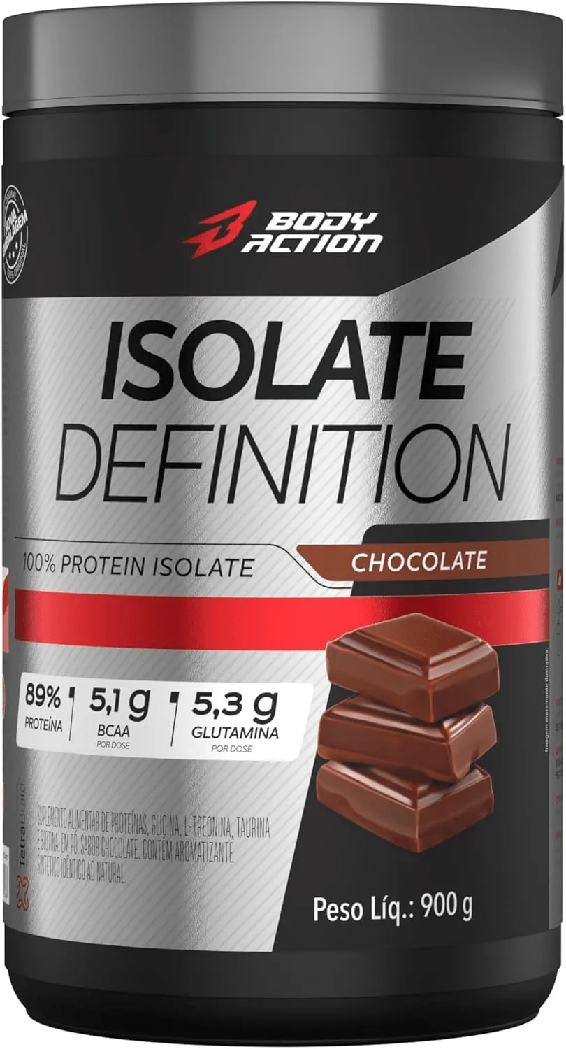 Body Action Whey Protein Isolado Isolate Definition 900g Sabor Chocolate