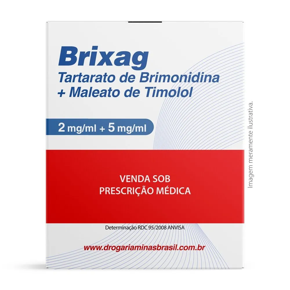 Brixag Tartarato de Brimonidina 2mg e Maleato de Timolol 5mg Solução Oftálmica Com 5ml Ofta