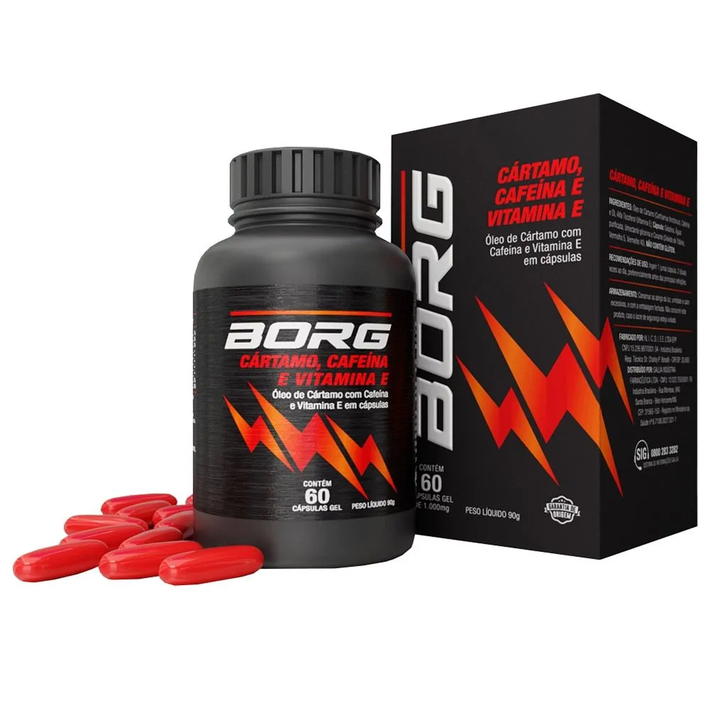 Cártamo Cafeína e Vitamina-E Com 60 Cápsulas Borg