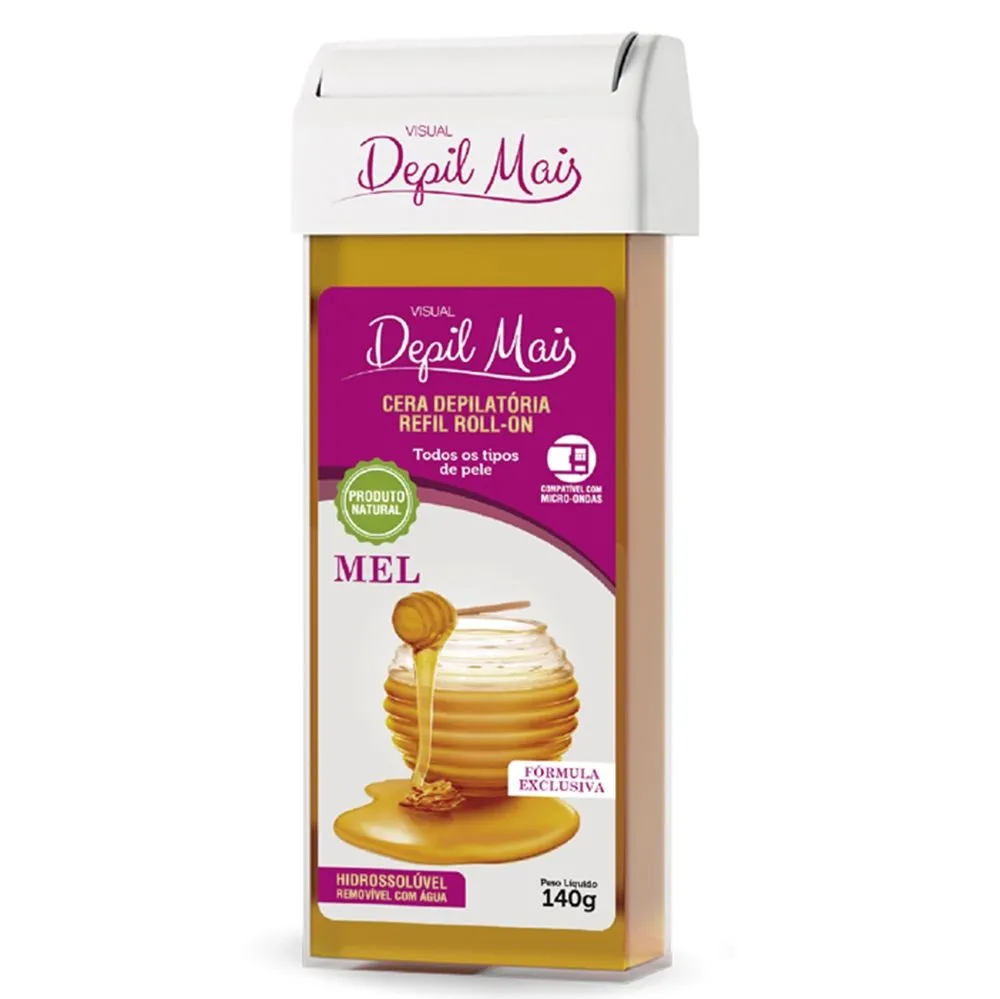 Cera Depilatória Roll-on Refil Mel 140g Depil Mais