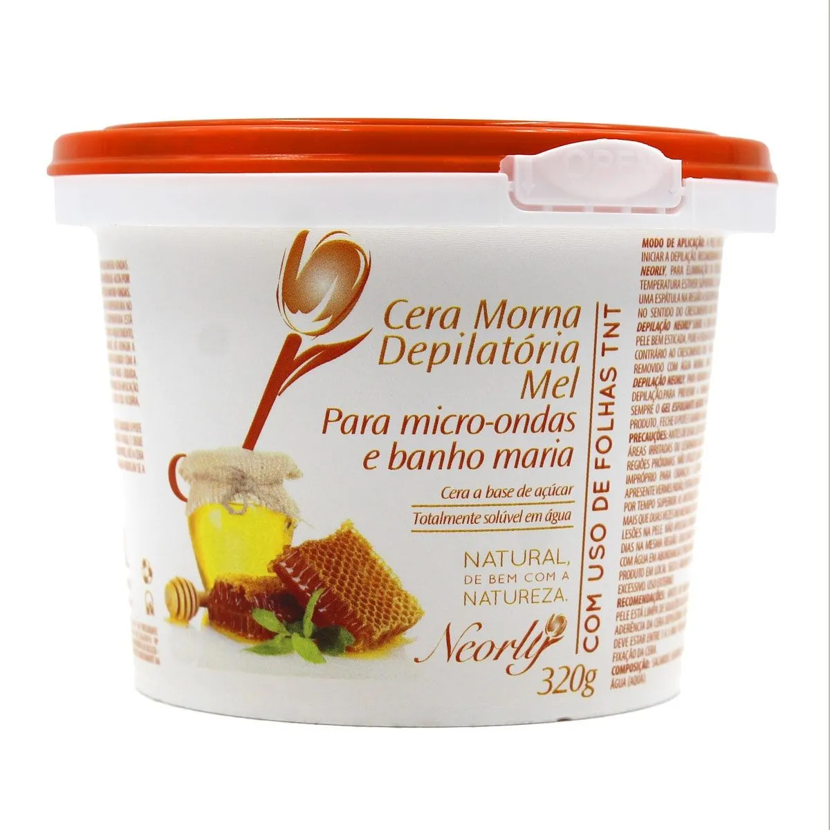 Cera Morna Depilatória Para Micro-Ondas e Banho Maria Mel 320G Neorly