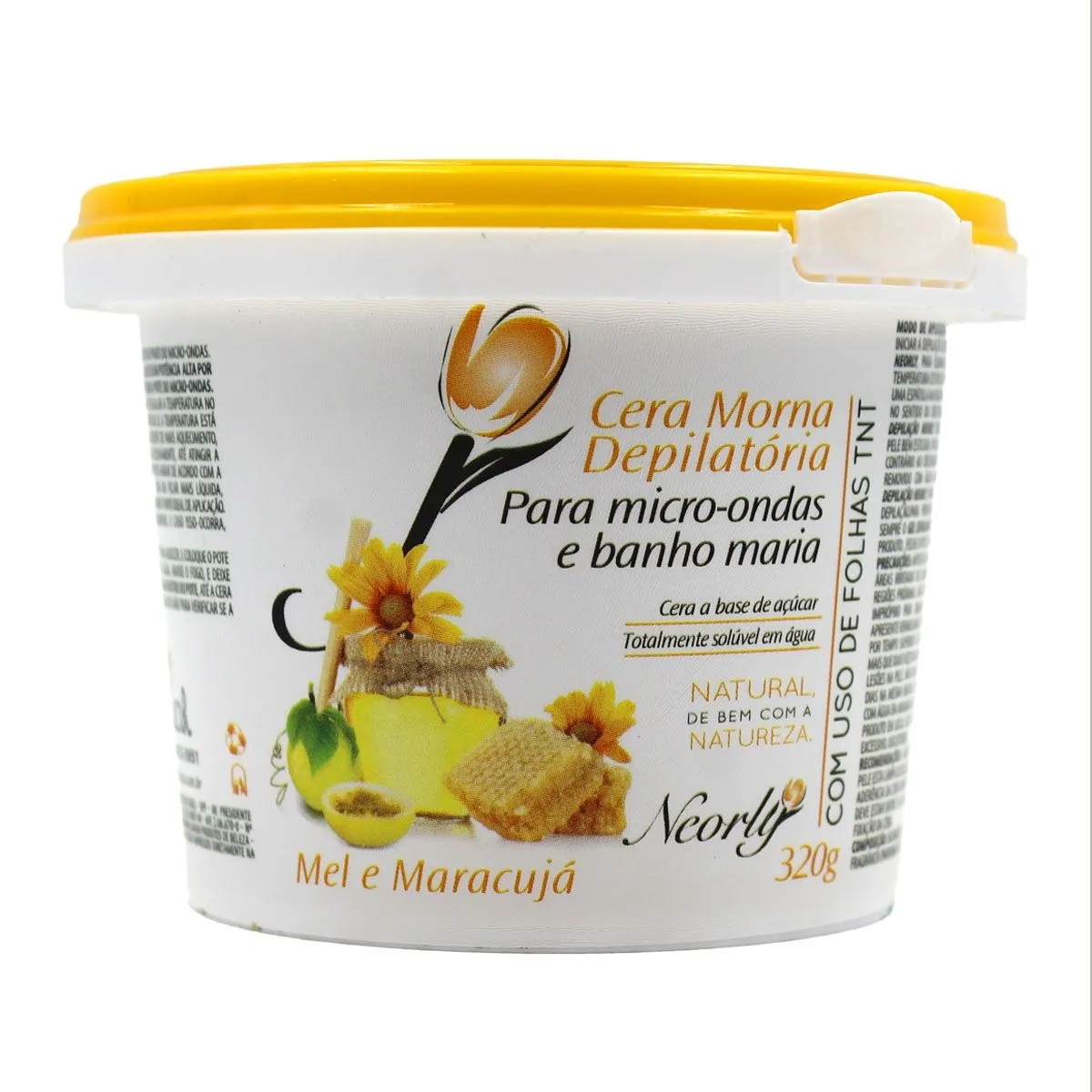 Cera Morna Depilatória Para Micro-Ondas e Banho Maria Mel e Maracujá 320G Neorly