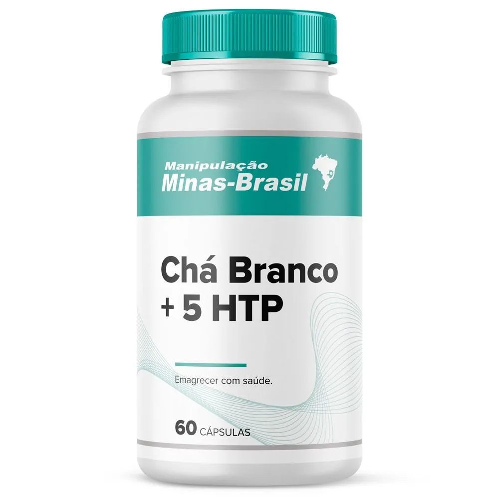 Chá Branco 250mg 5 HTP 50mg – Emagrecer Com Saúde -60 Cápsulas