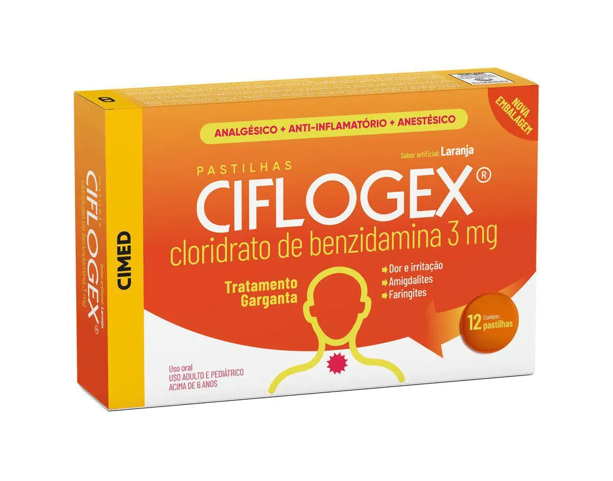 Ciflogex Pastilhas Laranja com 12un