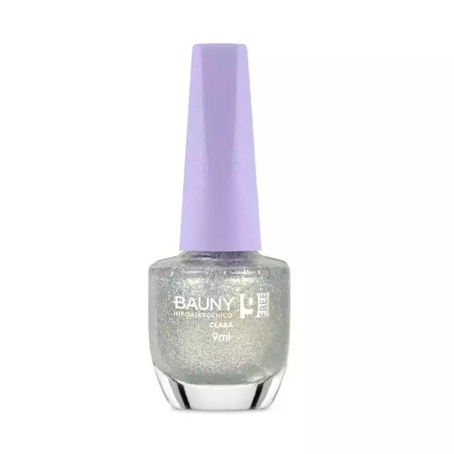 Bauny Esmalte Glitter 9Free 9ml - Cor Clara