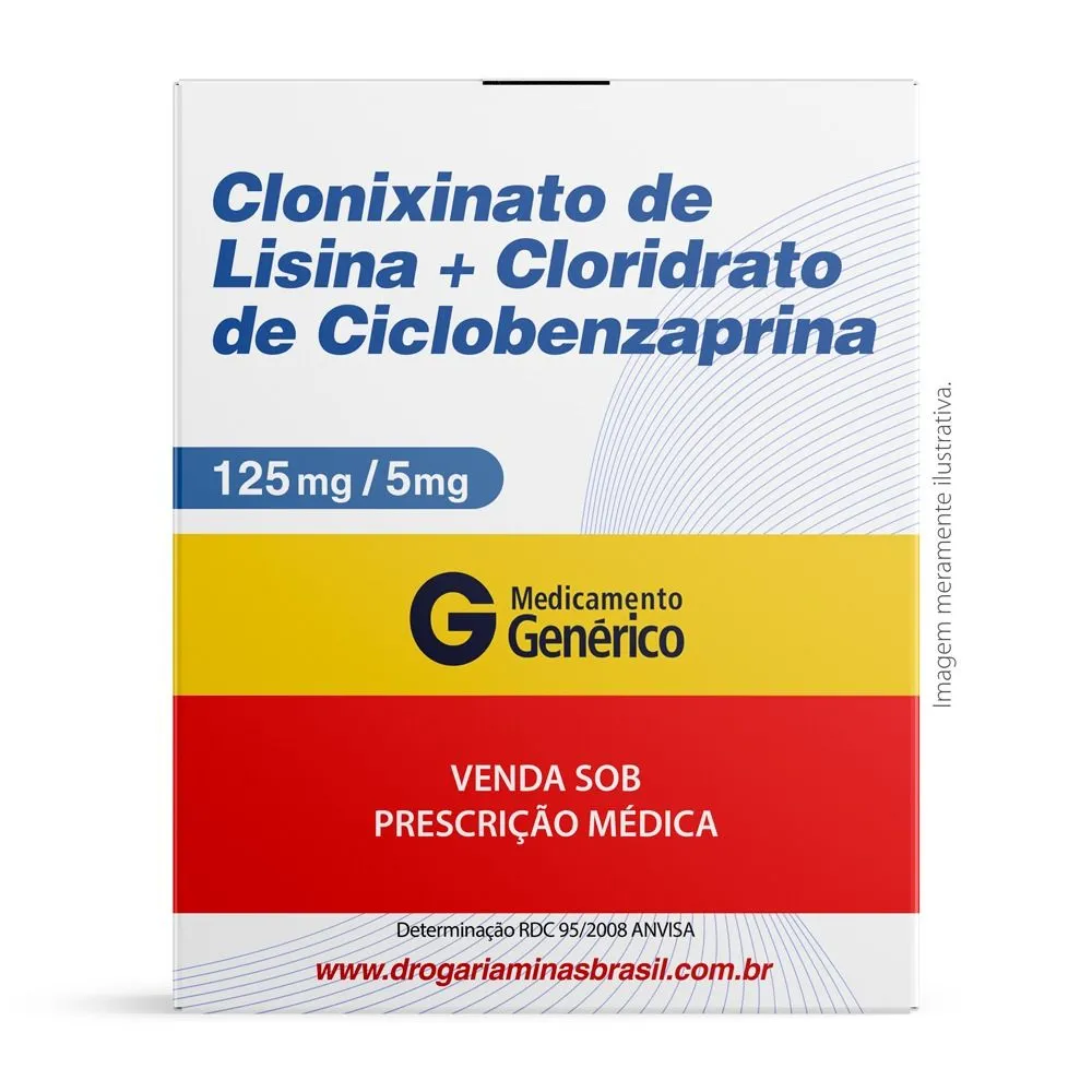 Clonixinato De Lisina+Cloridrato De Ciclobenzaprina 25+5 Com 15 Comprimidos Genérico Ems