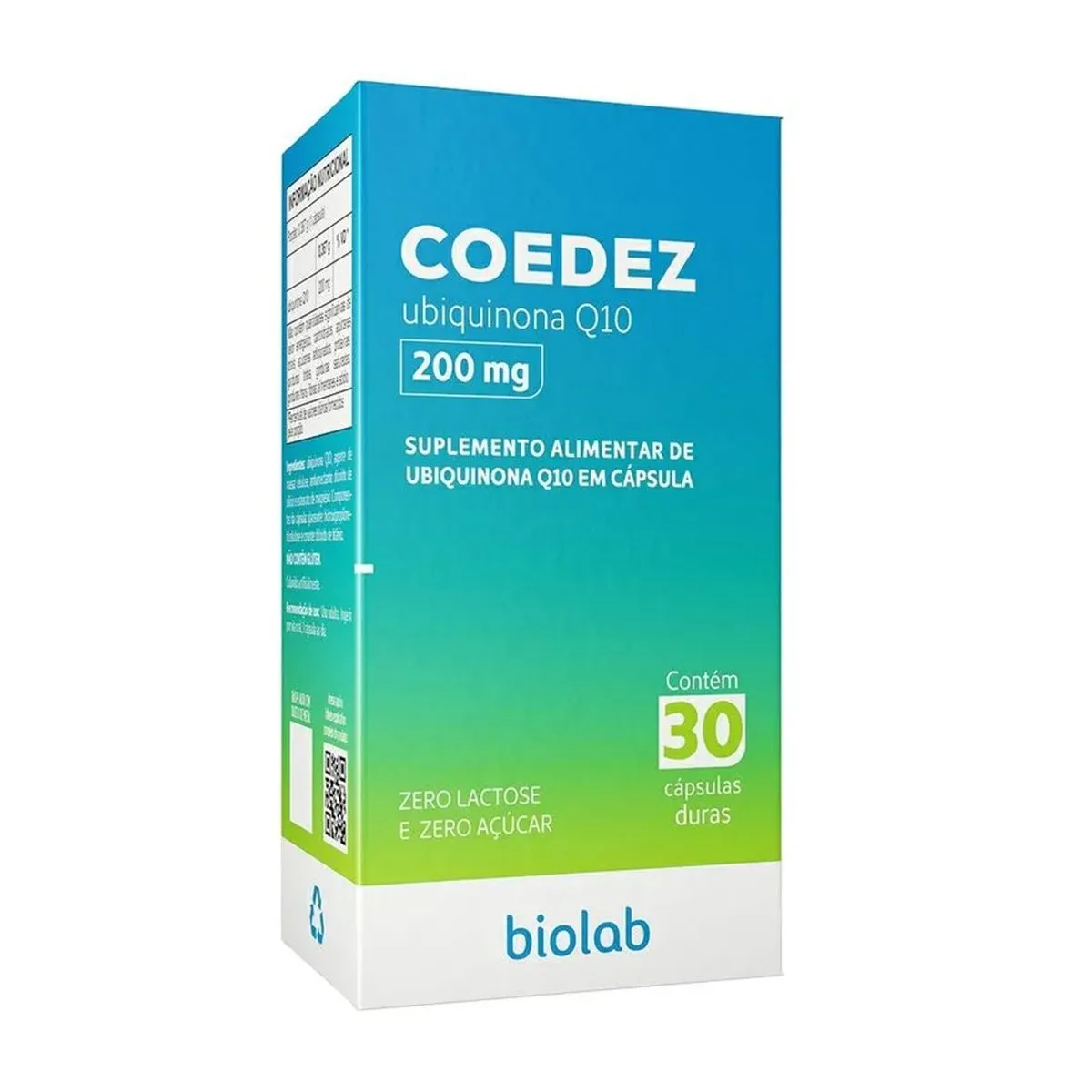 Coedez Ubiquinona Q10 200mg Com 30 Cápsulas Biolab