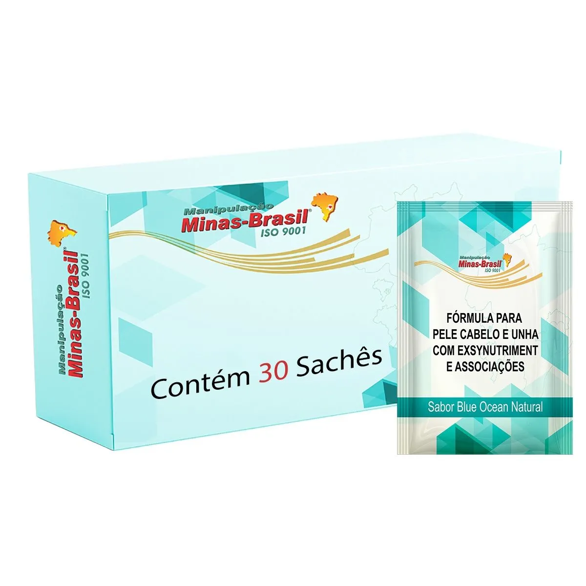 Complexo Pele Cabelo Unha Exynutriment e Selênio 30 Sachês Blue Ocean