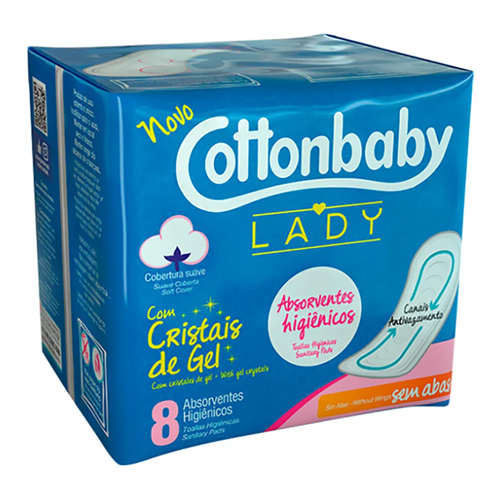 Cottonbaby Lady Absorvente Sem Abas com 8un