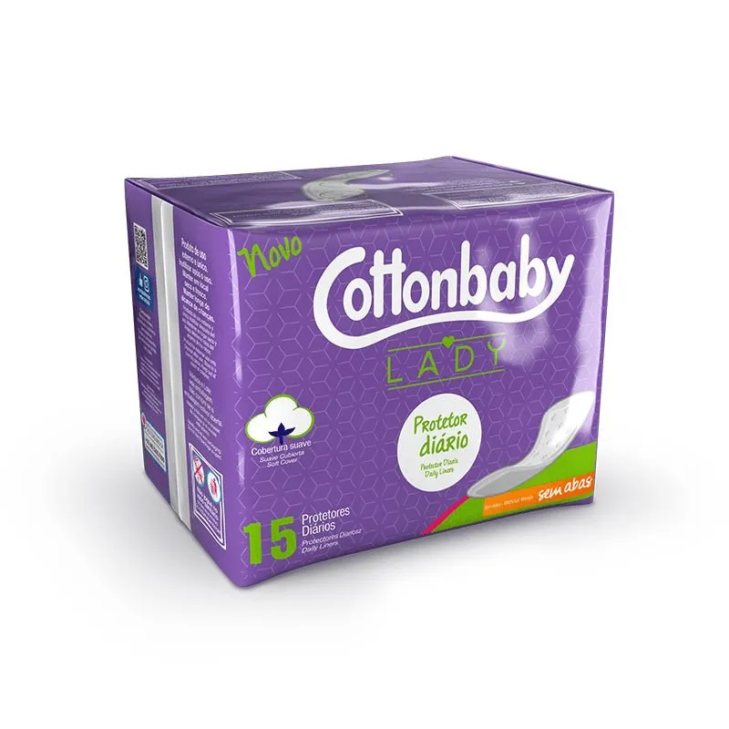 Cottonbaby Lady Protetor Diário Sem Abas com 15un