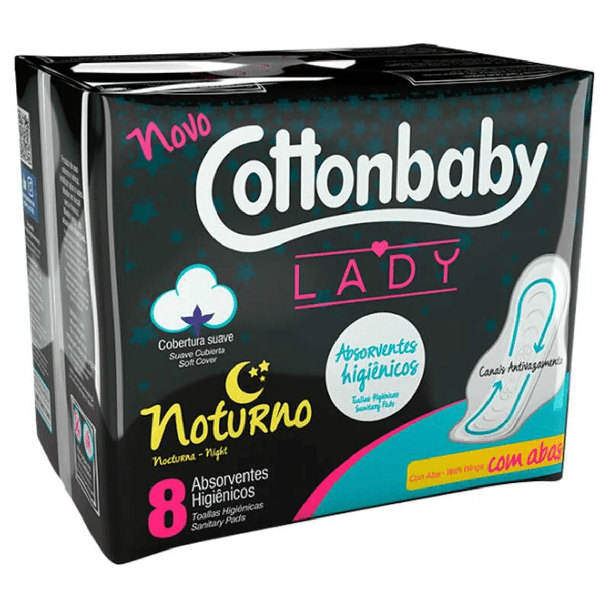 Cottonbaby Lady Protetor Noturno Com Abas com 8un