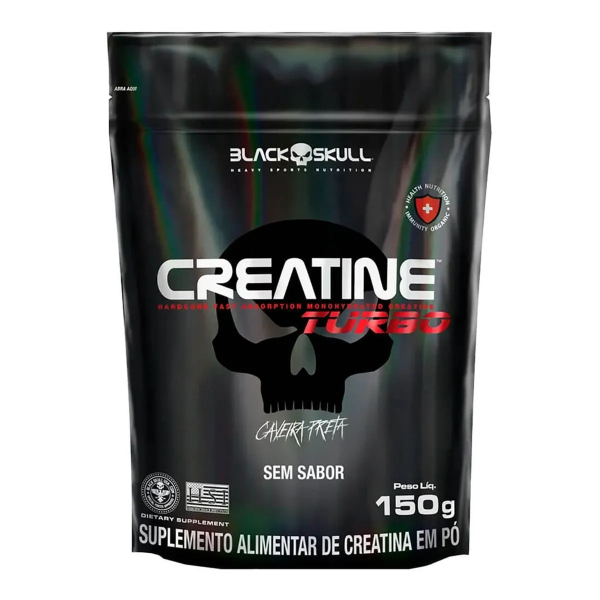 Creatine Turbo Sem Sabor Refil Com 150g Black Skull