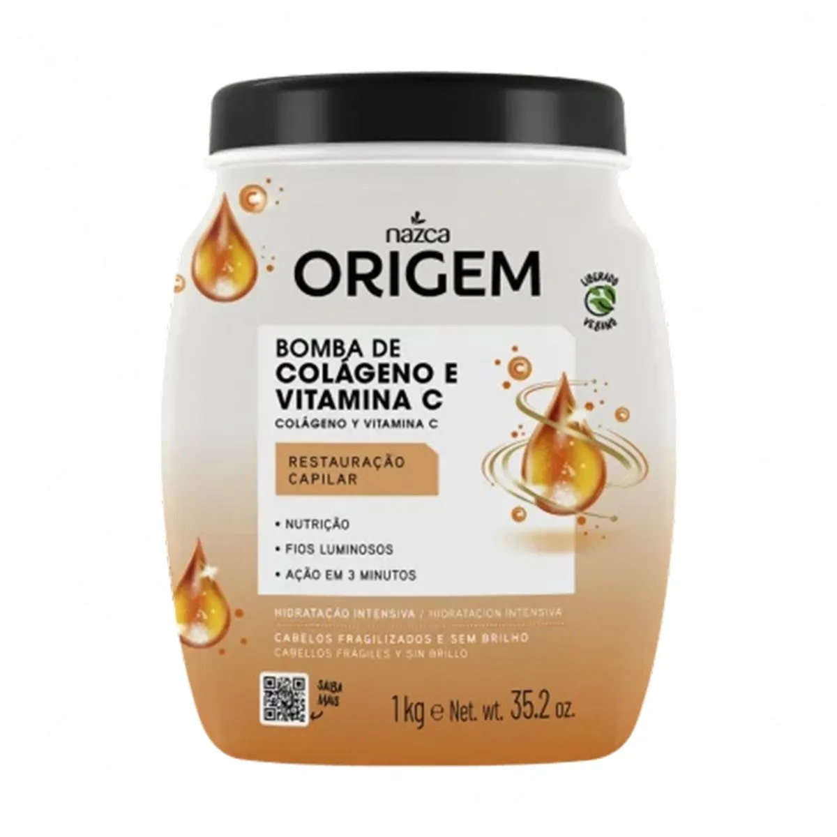Creme de Hidratação Origem Bomba de Colágeno e Vitamina C Com 1Kg Nazca