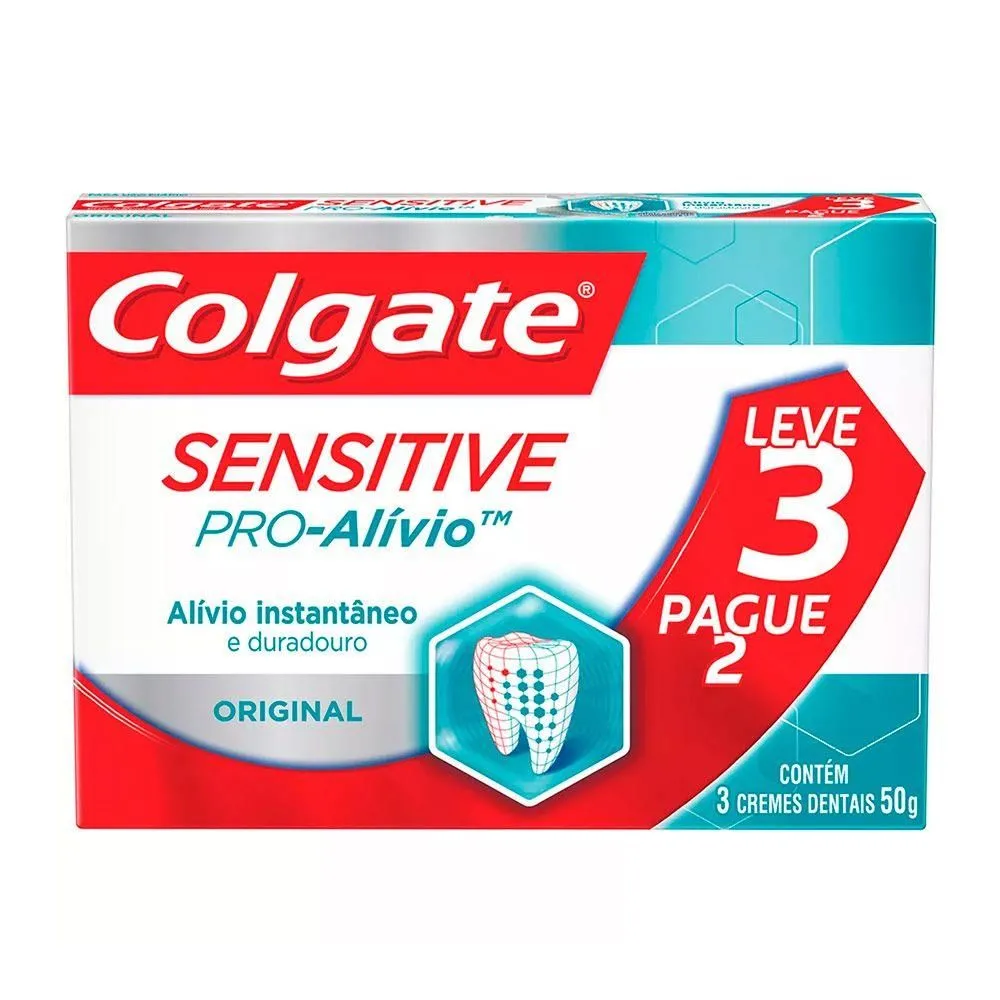 Creme Dental Colgate Sensitive Pró Alívio 50g Cada Leve 3 Pague 2