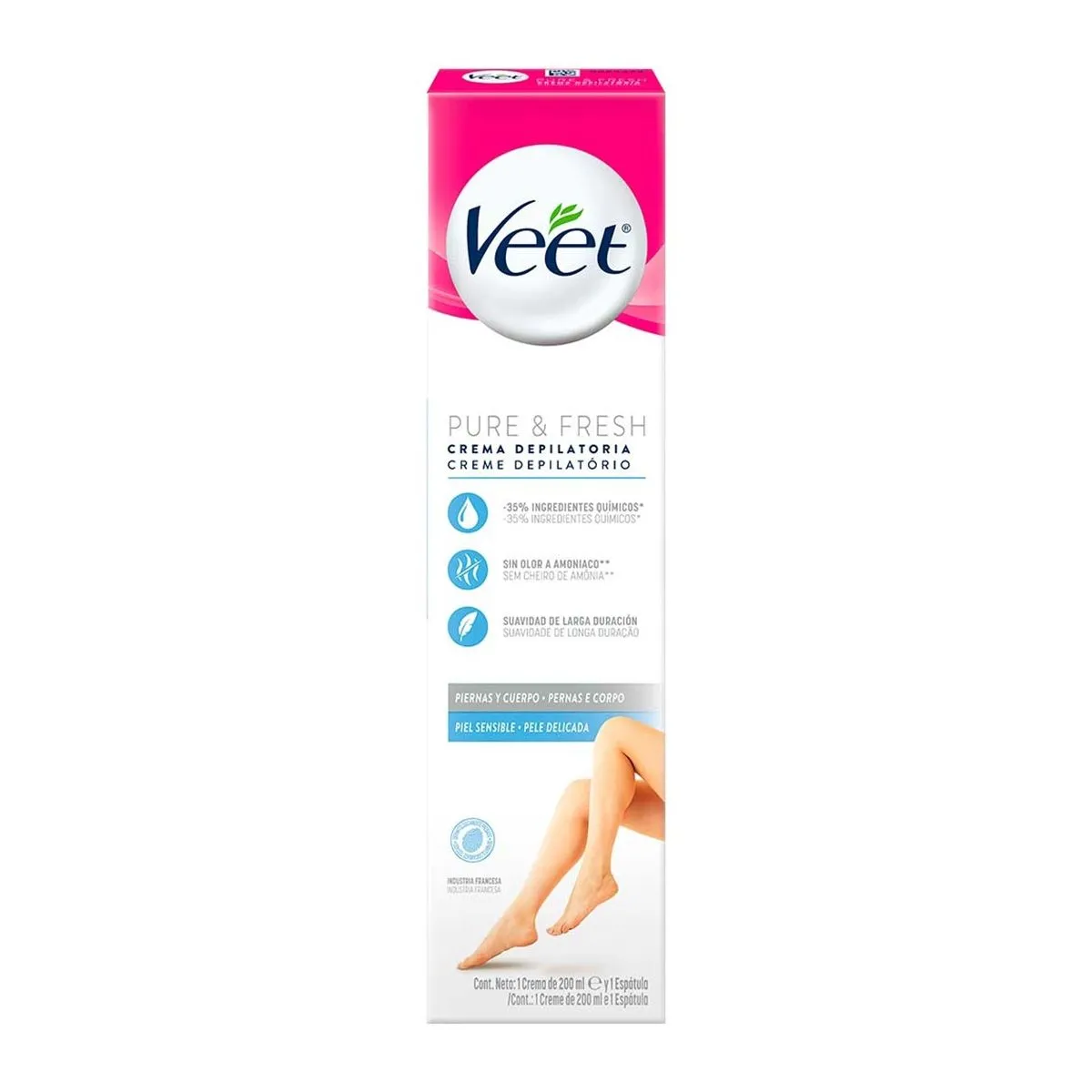 Creme Depilatório Veet Pure e Fresh Pele Sensível Com 200Ml